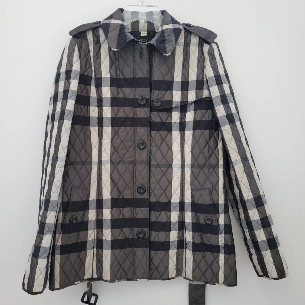 Burberry Barcroft Beat Check Quilted Belted Jacket - Picture 3 of 15